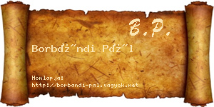 Borbándi Pál névjegykártya