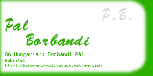 pal borbandi business card