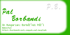 pal borbandi business card